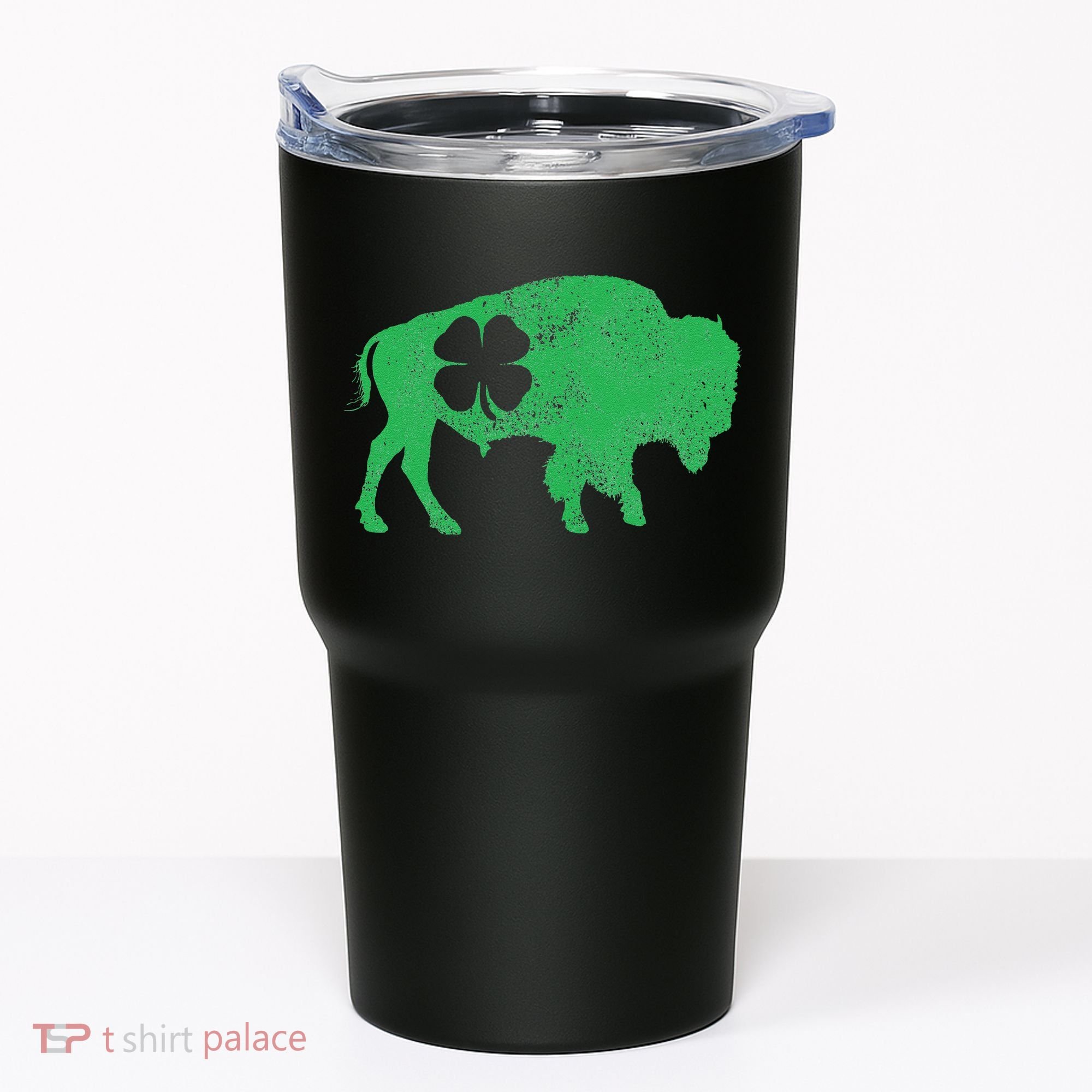 St. Patrick's Day Green Shamrock Buffalo Bison Irish Saint Tumbler