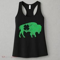 St. Patrick's Day Green Shamrock Buffalo Bison Irish Saint Women's Tank Top thumb 3