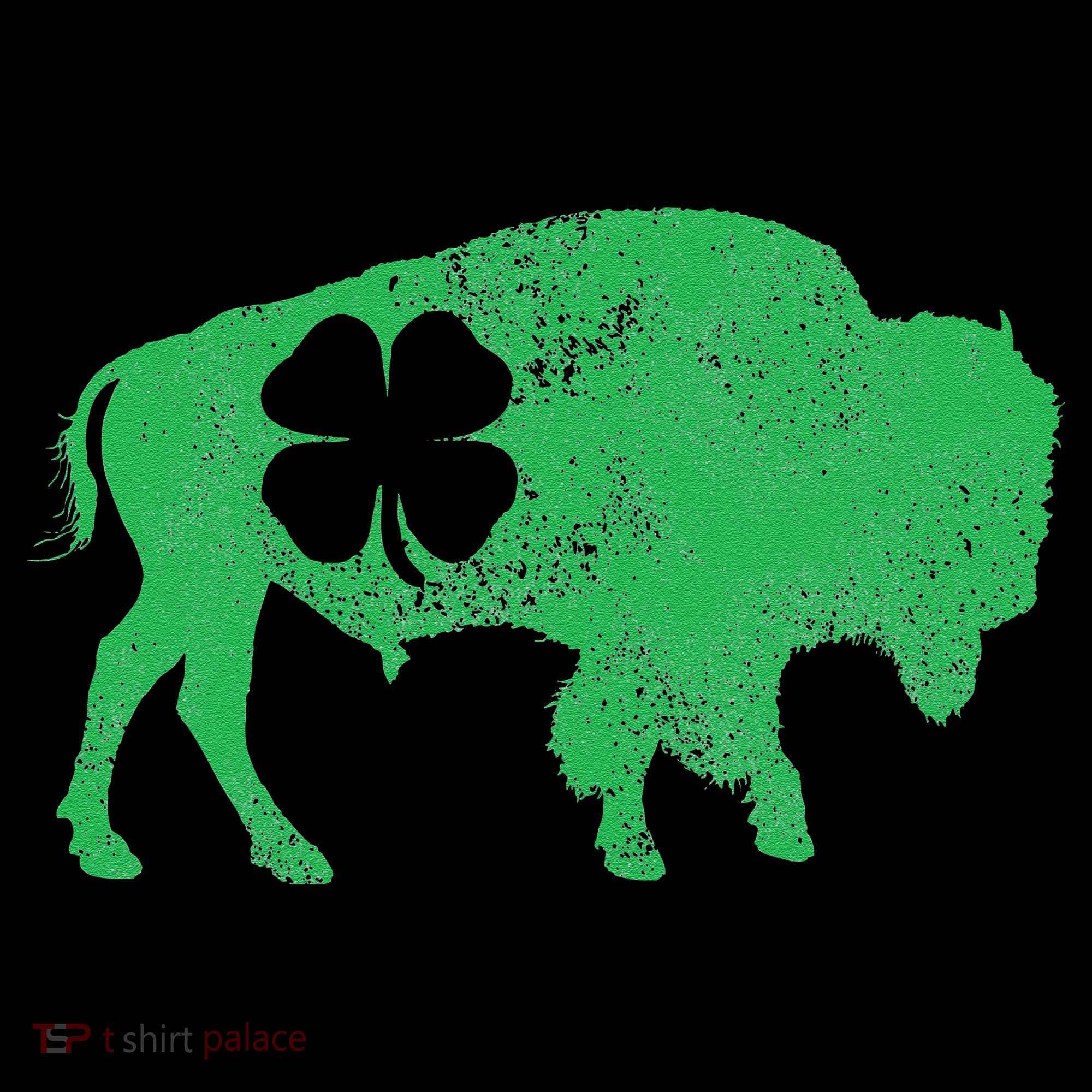 St. Patrick's Day Green Shamrock Buffalo Bison Irish Saint Baby Bodysuit