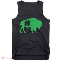 St. Patrick's Day Green Shamrock Buffalo Bison Irish Saint Tank Top thumb 0