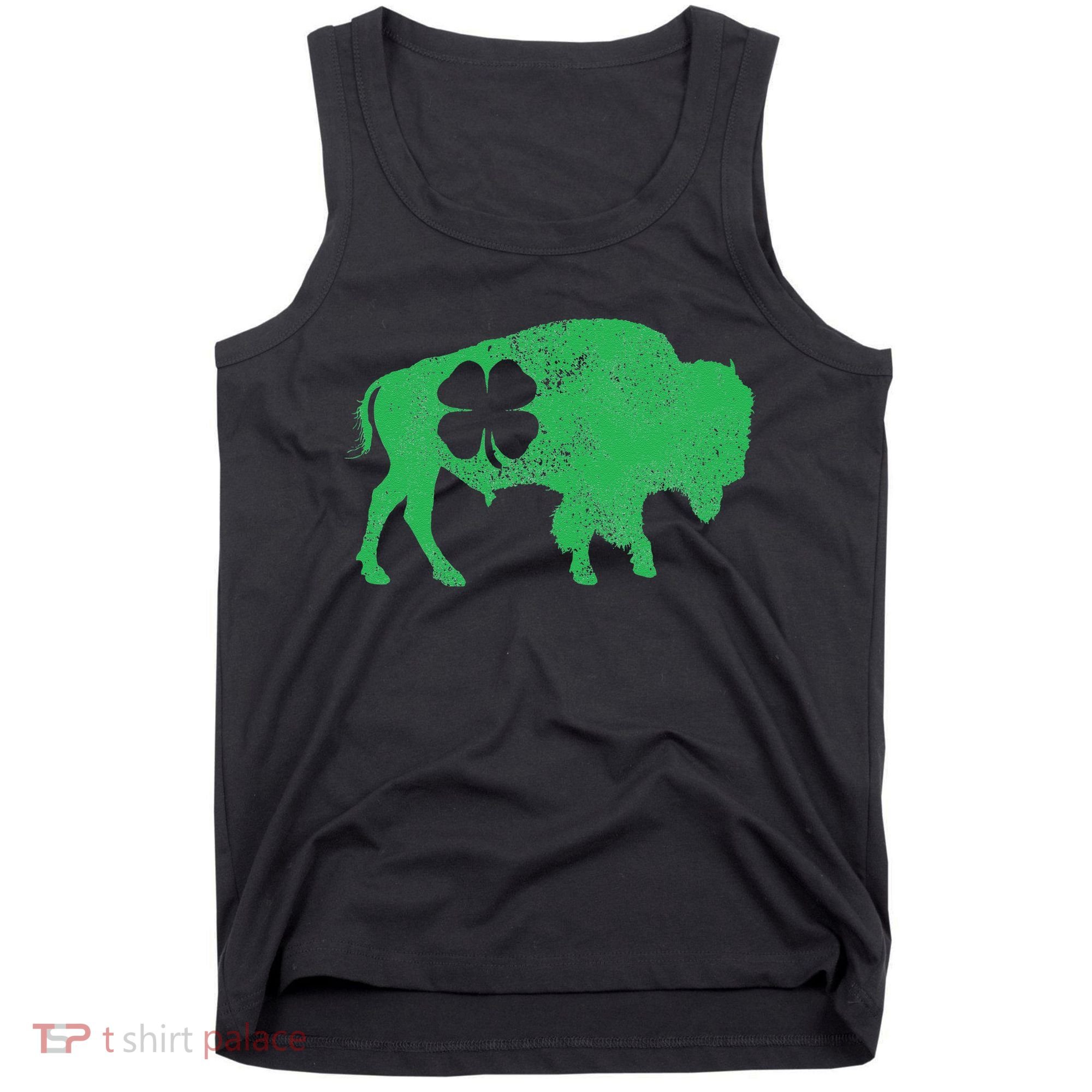 St. Patrick's Day Green Shamrock Buffalo Bison Irish Saint Tank Top