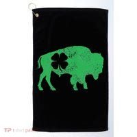 St. Patrick's Day Green Shamrock Buffalo Bison Irish Saint Golf Towel thumb 0