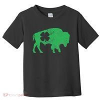 St. Patrick's Day Green Shamrock Buffalo Bison Irish Saint Toddler T-Shirt thumb 0