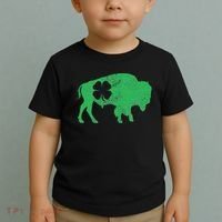 St. Patrick's Day Green Shamrock Buffalo Bison Irish Saint Toddler T-Shirt thumb 2