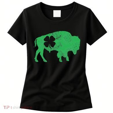 St. Patrick's Day Green Shamrock Buffalo Bison Irish Saint Women's T-Shirt