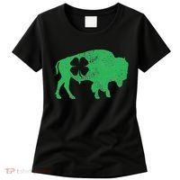 St. Patrick's Day Green Shamrock Buffalo Bison Irish Saint Women's T-Shirt thumb 0