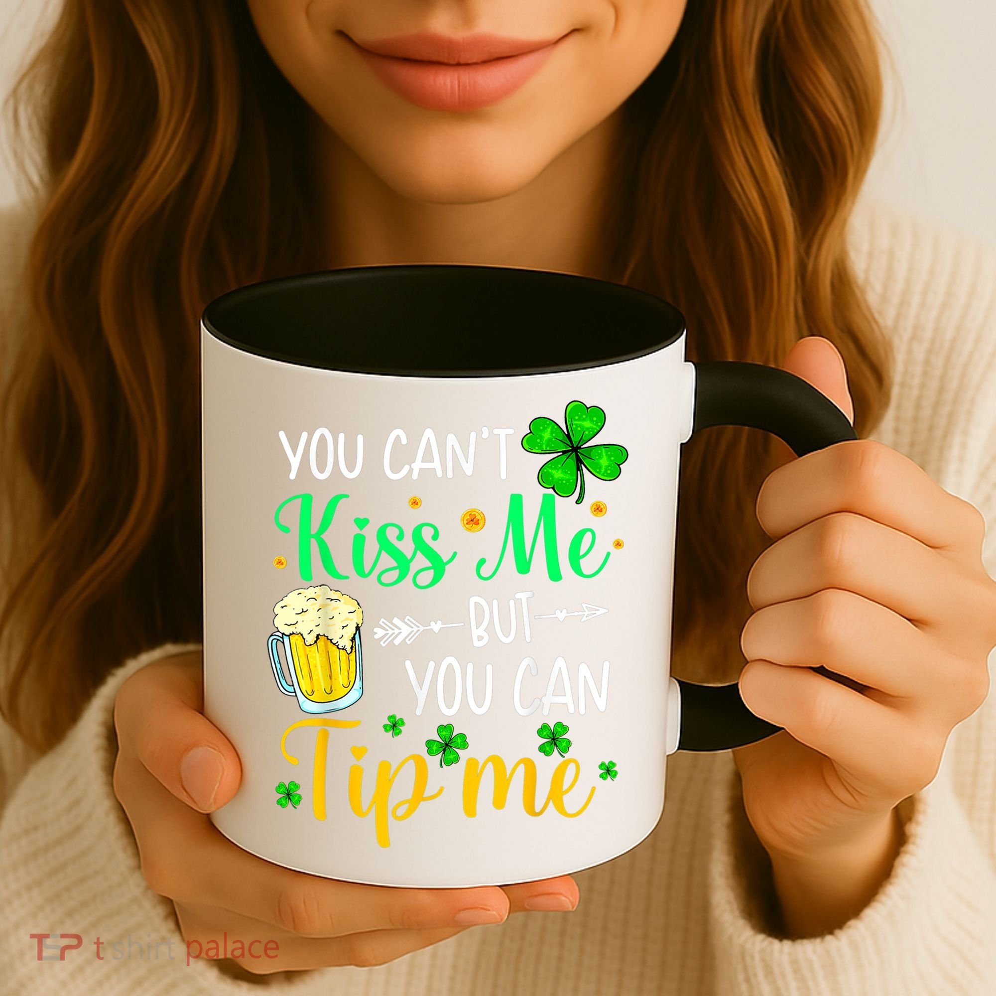 St Patrick's Day Lucky Shamrock Waitress Bartender Waiter Coffee Mug