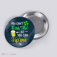 St Patrick's Day Lucky Shamrock Waitress Bartender Waiter Button thumb 0