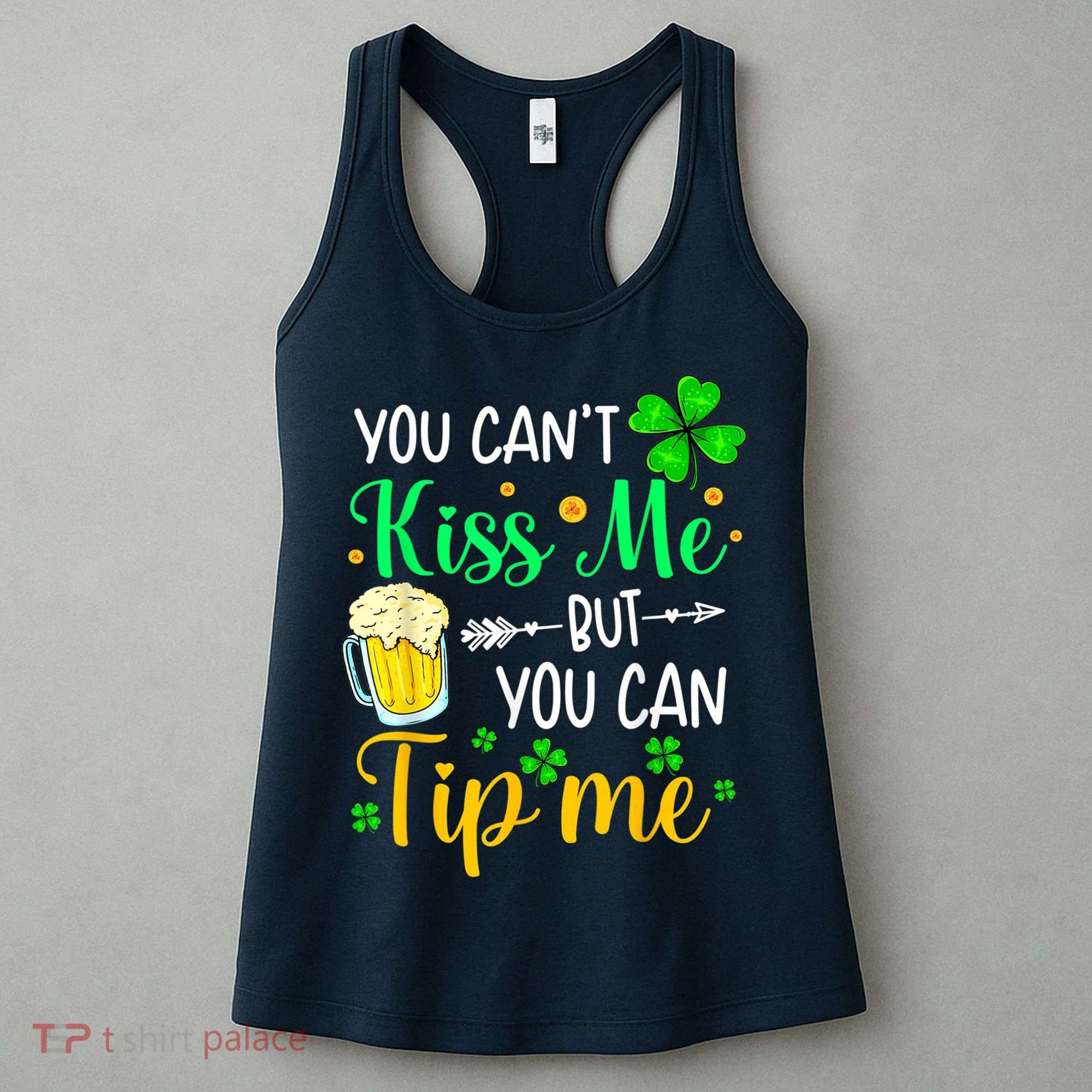 St Patrick's Day Lucky Shamrock Waitress Bartender Waiter Women's Tank Top