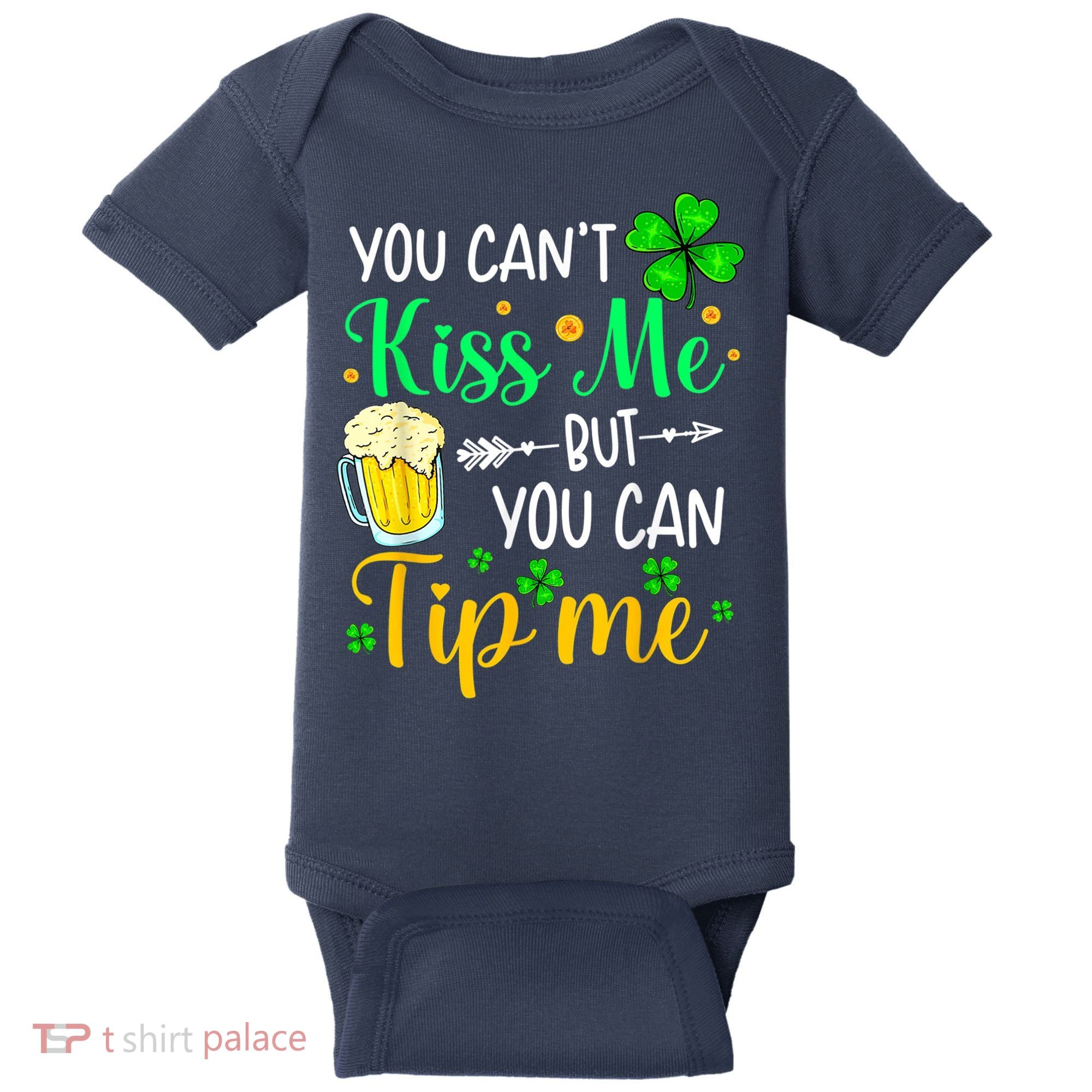 St Patrick's Day Lucky Shamrock Waitress Bartender Waiter Baby Bodysuit