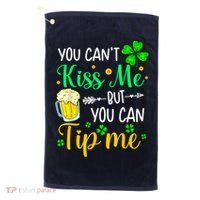 St Patrick's Day Lucky Shamrock Waitress Bartender Waiter Golf Towel thumb 0