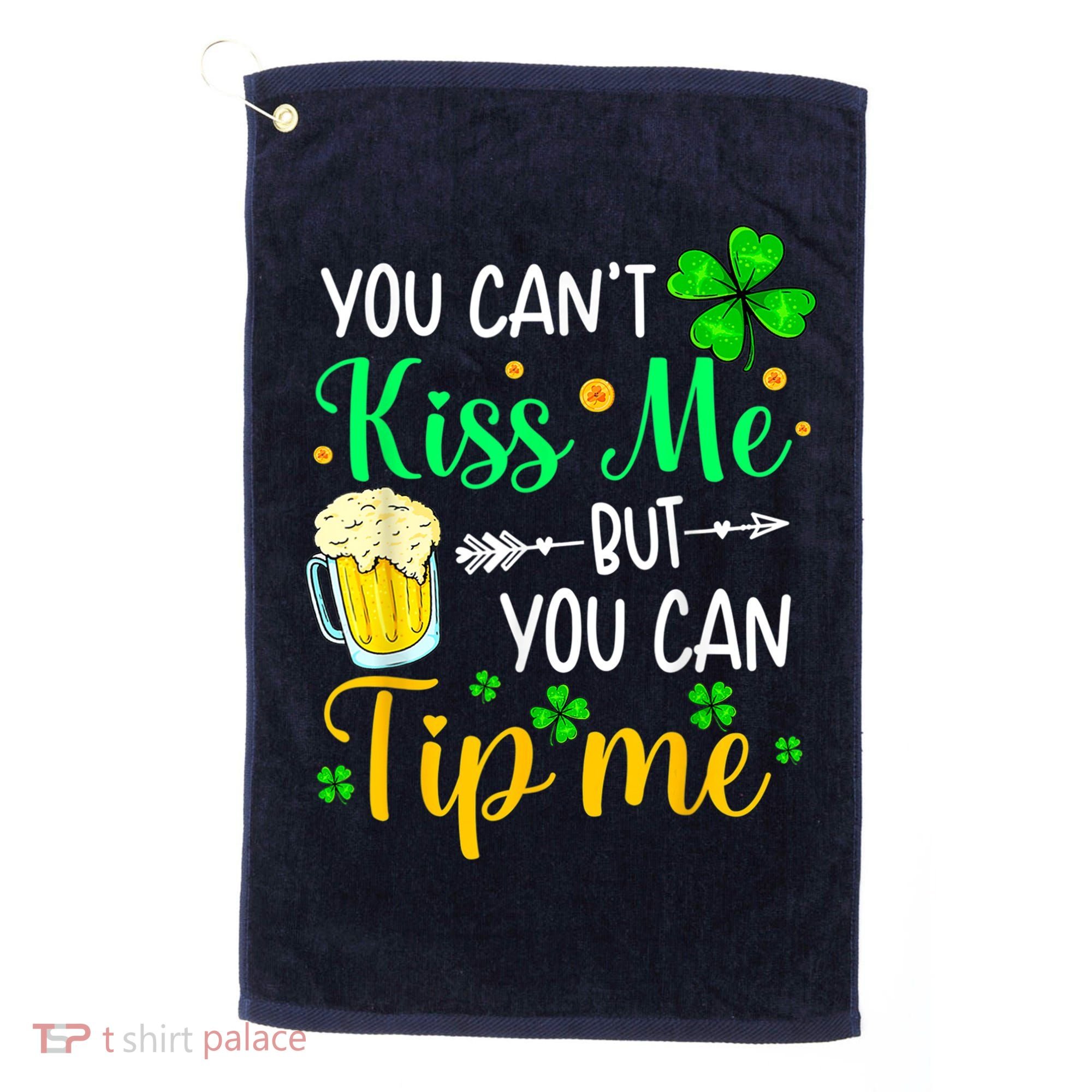 St Patrick's Day Lucky Shamrock Waitress Bartender Waiter Golf Towel