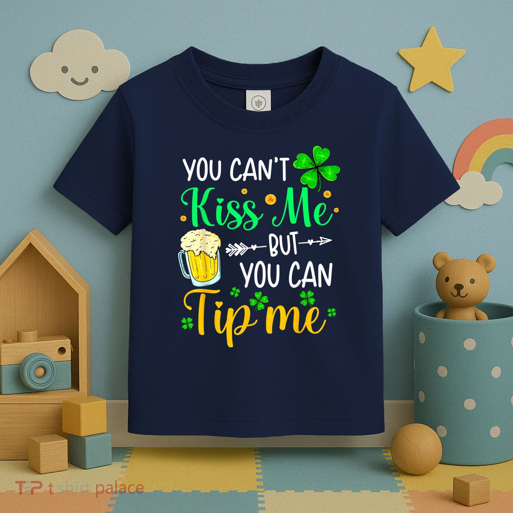 St Patrick's Day Lucky Shamrock Waitress Bartender Waiter Toddler T-Shirt