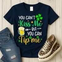 St Patrick's Day Lucky Shamrock Waitress Bartender Waiter Women's T-Shirt thumb 3