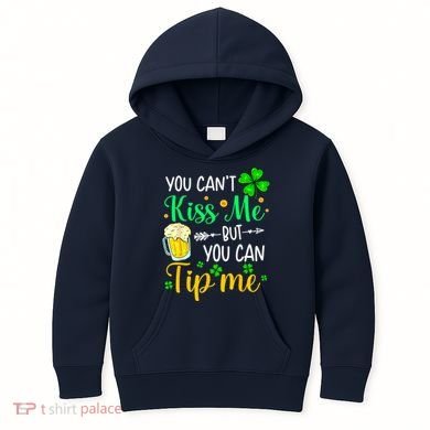 St Patrick's Day Lucky Shamrock Waitress Bartender Waiter Kids Hoodie