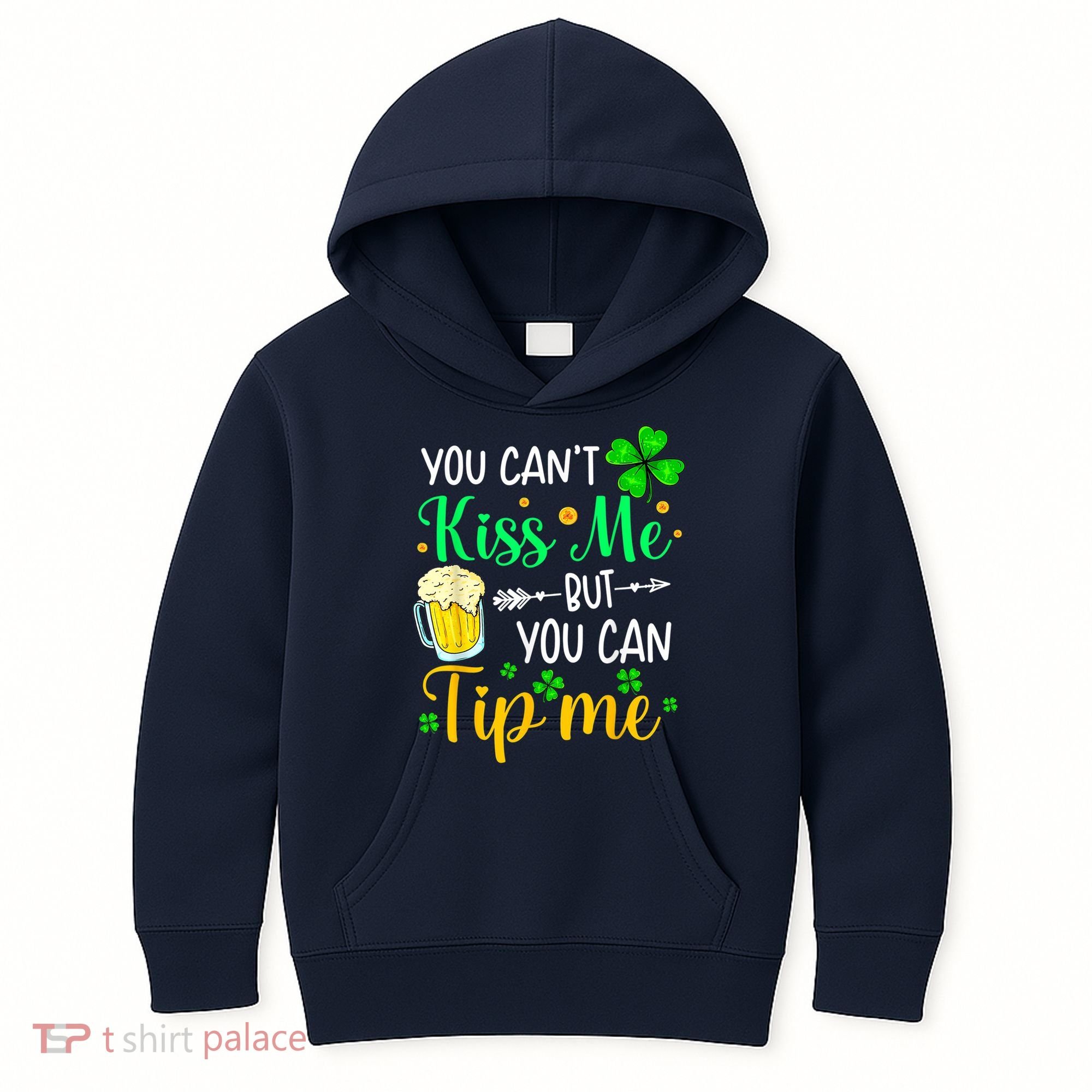 St Patrick's Day Lucky Shamrock Waitress Bartender Waiter Kids Hoodie
