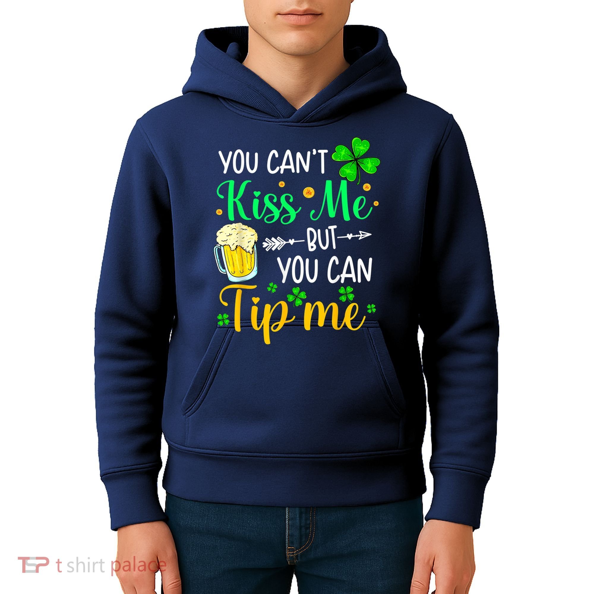 St Patrick's Day Lucky Shamrock Waitress Bartender Waiter Kids Hoodie