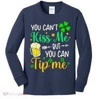 St Patrick's Day Lucky Shamrock Waitress Bartender Waiter Kids Long Sleeve Shirt thumb 0