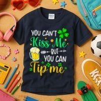 St Patrick's Day Lucky Shamrock Waitress Bartender Waiter Kids T-Shirt thumb 3