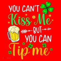 St Patrick's Day Lucky Shamrock Waitress Bartender Waiter Santa Hat thumb 1