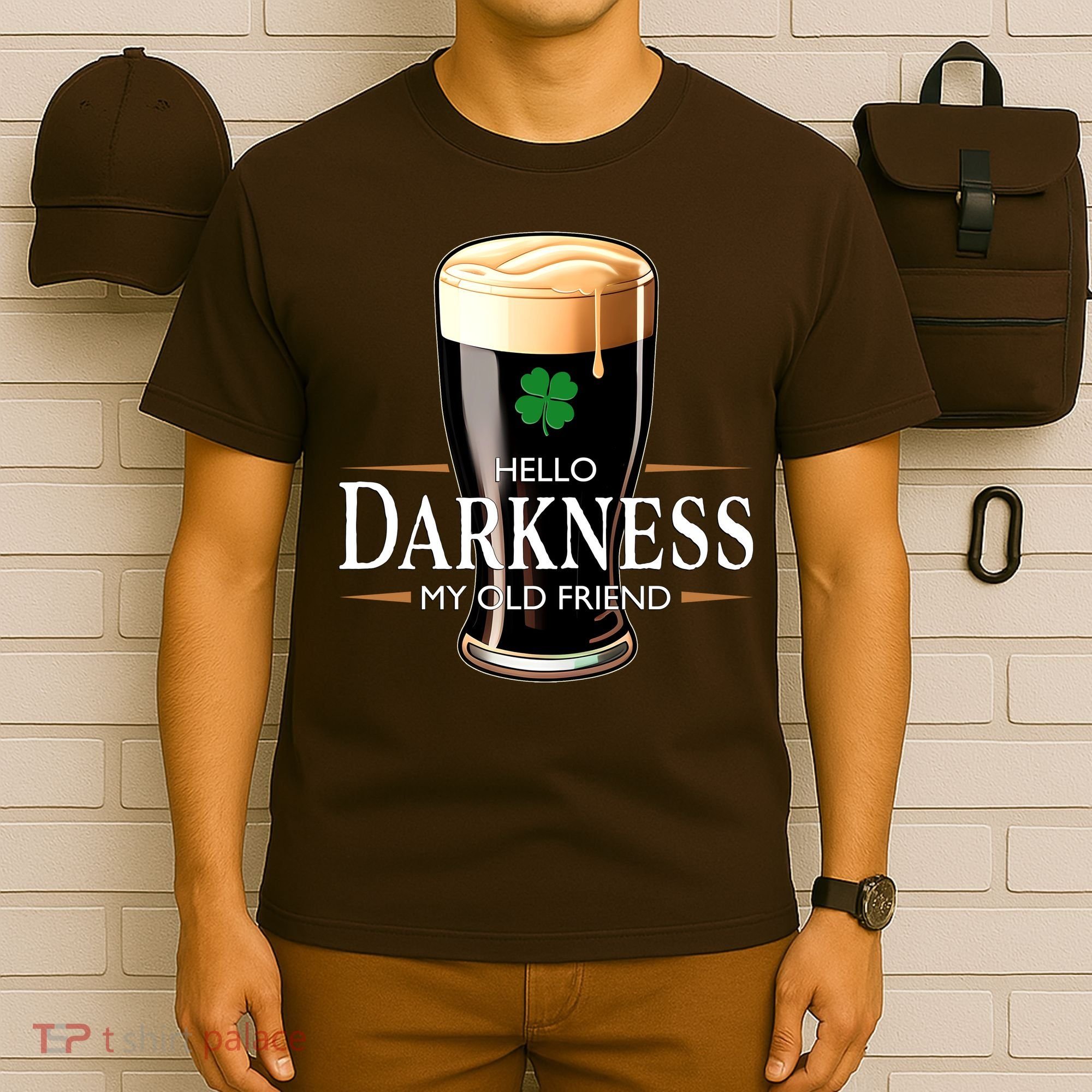 St Patrick's Day Hello Darkness My Old Friend Dark Beer Lover T-Shirt