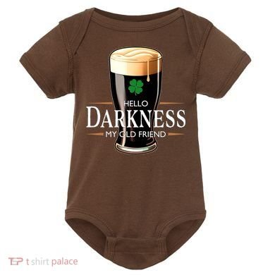 St Patrick's Day Hello Darkness My Old Friend Dark Beer Lover Baby Bodysuit