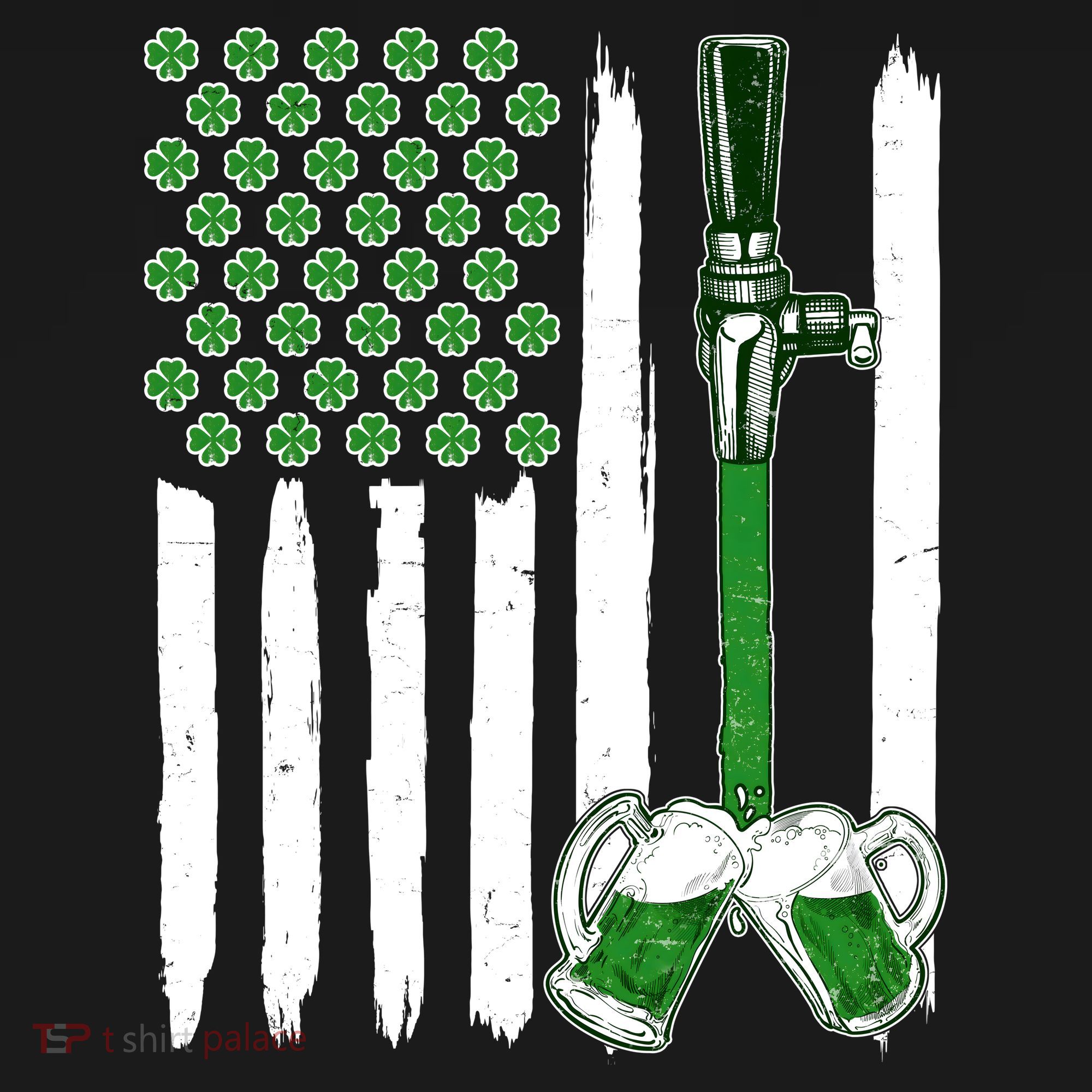St. Patrick's Day Beer Tap USA American Flag Apron