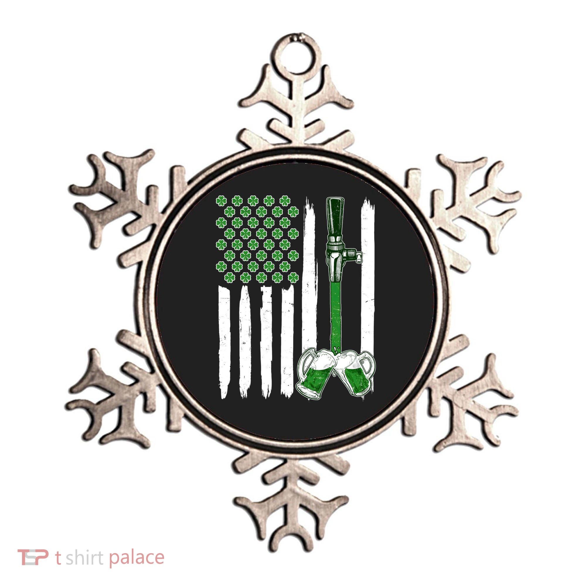 St. Patrick's Day Beer Tap USA American Flag Ornament