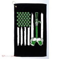 St. Patrick's Day Beer Tap USA American Flag Golf Towel thumb 0