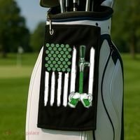 St. Patrick's Day Beer Tap USA American Flag Golf Towel thumb 2