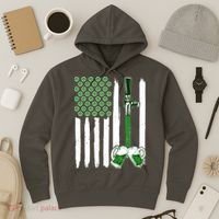 St. Patrick's Day Beer Tap USA American Flag Hoodie thumb 3