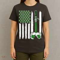 St. Patrick's Day Beer Tap USA American Flag T-Shirt thumb 4
