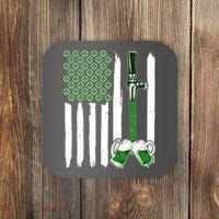 St. Patrick's Day Beer Tap USA American Flag Coaster thumb 0