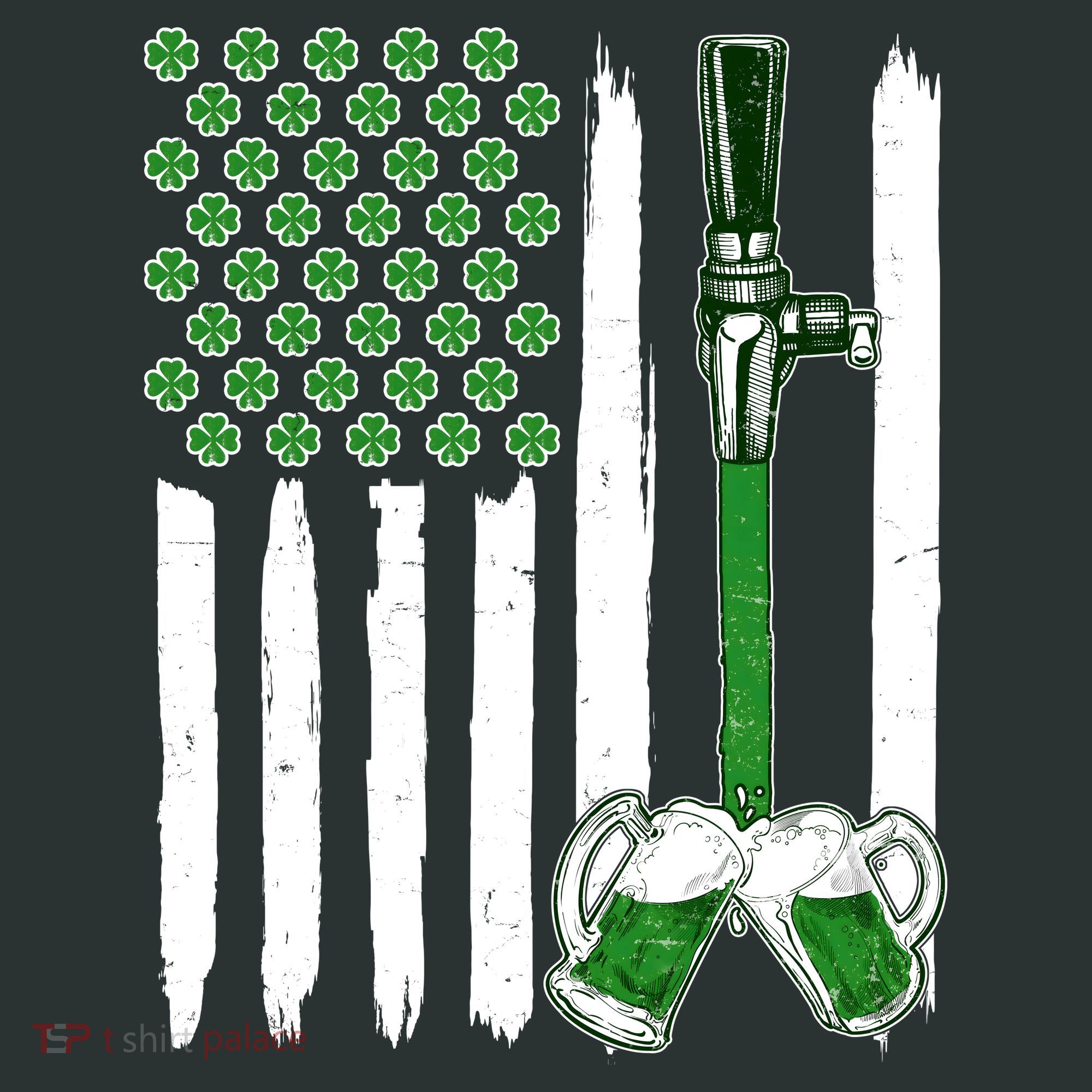 St. Patrick's Day Beer Tap USA American Flag Coaster