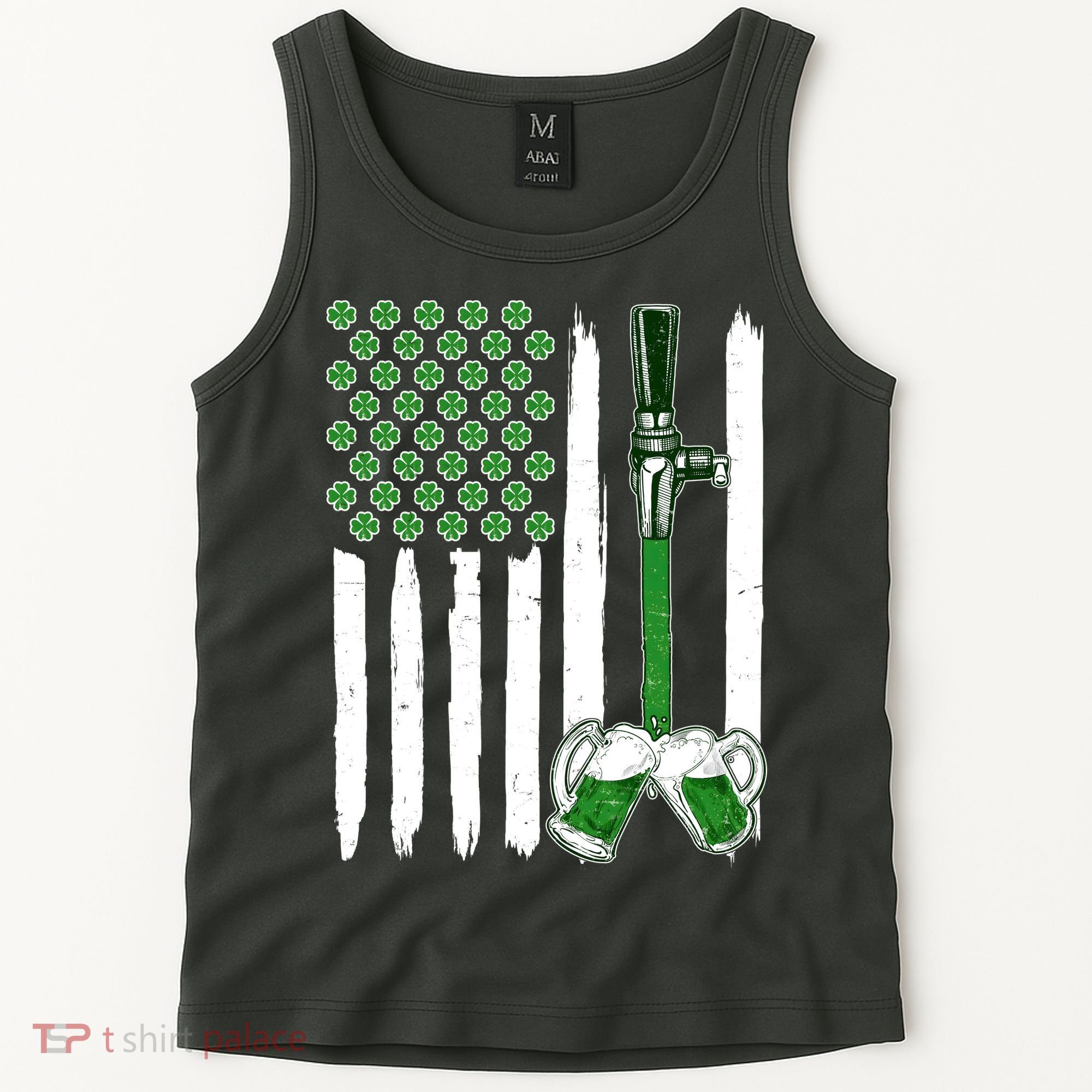 St. Patrick's Day Beer Tap USA American Flag Tank Top