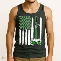 St. Patrick's Day Beer Tap USA American Flag Tank Top thumb 3