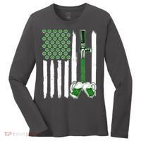 St. Patrick's Day Beer Tap USA American Flag Women's Long Sleeve Shirt thumb 0