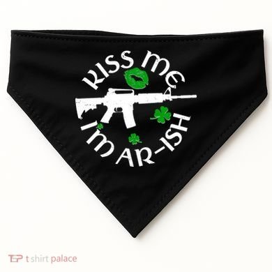 St Patricks Day Kiss Me Im Arish Ar Gun USA-Made Doggie Bandana