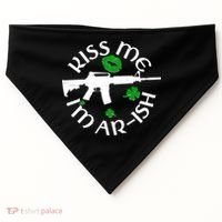 St Patricks Day Kiss Me Im Arish Ar Gun USA-Made Doggie Bandana thumb 0