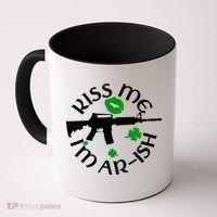 St Patricks Day Kiss Me Im Arish Ar Gun Coffee Mug thumb 0