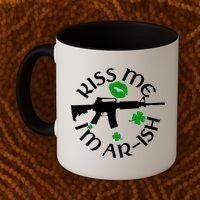 St Patricks Day Kiss Me Im Arish Ar Gun Coffee Mug thumb 2