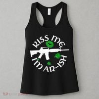 St Patricks Day Kiss Me Im Arish Ar Gun Women's Tank Top thumb 3