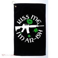 St Patricks Day Kiss Me Im Arish Ar Gun Golf Towel thumb 0
