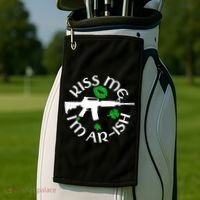 St Patricks Day Kiss Me Im Arish Ar Gun Golf Towel thumb 2