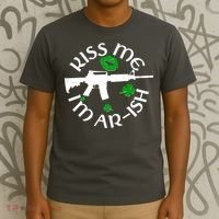 St Patricks Day Kiss Me Im Arish Ar Gun T-Shirt thumb 3