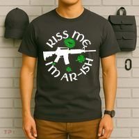 St Patricks Day Kiss Me Im Arish Ar Gun T-Shirt thumb 6