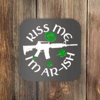 St Patricks Day Kiss Me Im Arish Ar Gun Coaster thumb 0