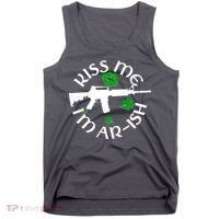 St Patricks Day Kiss Me Im Arish Ar Gun Tank Top thumb 0