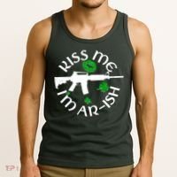 St Patricks Day Kiss Me Im Arish Ar Gun Tank Top thumb 3