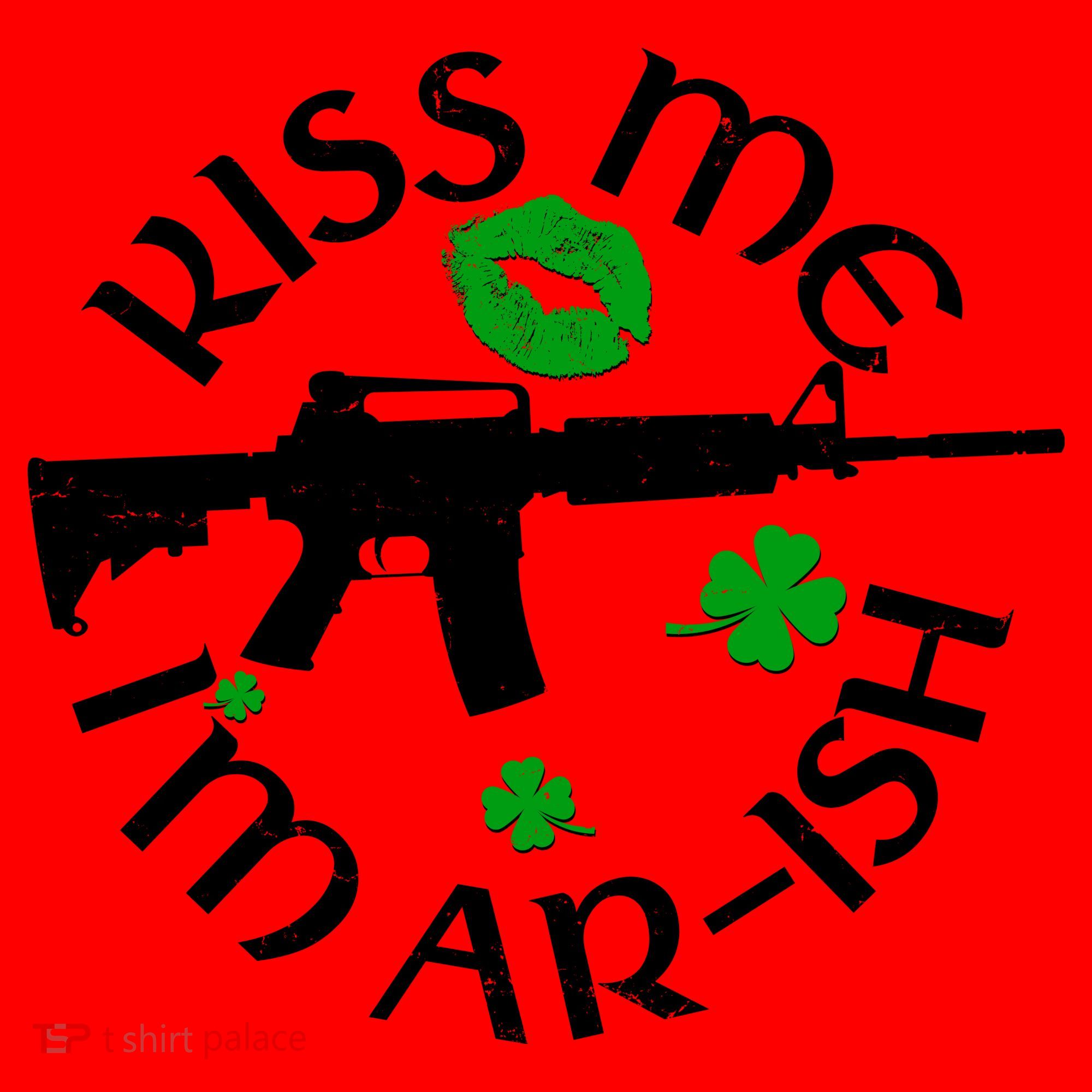 St Patricks Day Kiss Me Im Arish Ar Gun Santa Hat